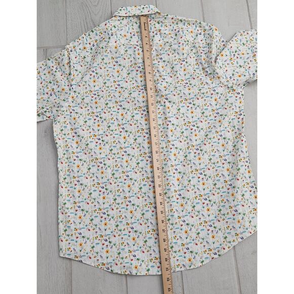 Quieti Performance Stretch Men's XL Tropical Island Vacation Surf Button Shirt - Picture 9 of 9